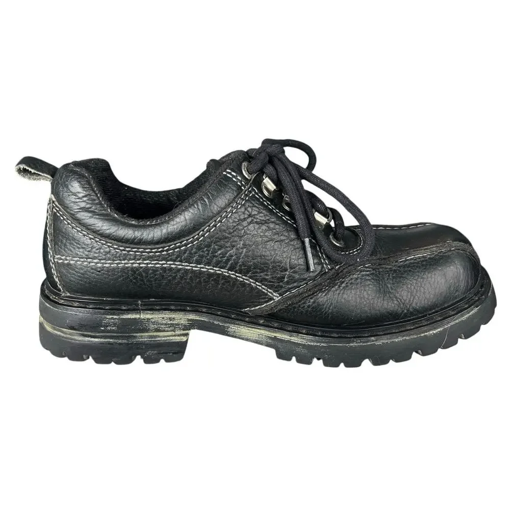 Vintage Bed Stu Men’s Next Step Chunky Lug Sole Black Leather Oxfords Size US 10